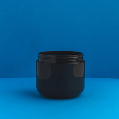 4 oz Black Plastic Double Wall Cosmetic Jars