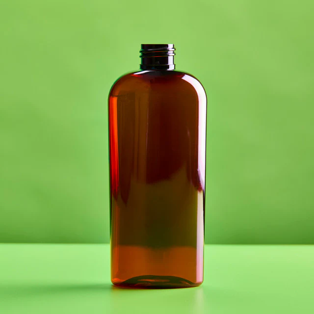 8 oz Amber Cosmo Plastic Bottle