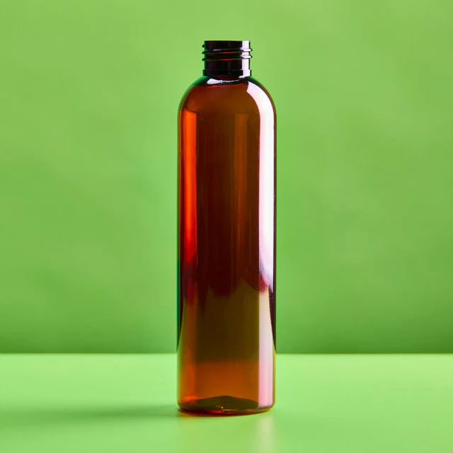 8 oz Amber Plastic Bullet Bottle